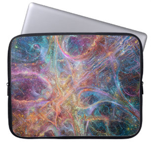 Capa Para Notebook Abstract Glowing Digital Neural Network and Cosmic