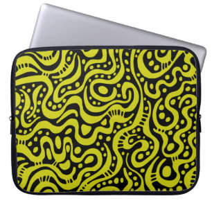 Capa Para Notebook Abstrato 041211 - Banana Yellow on Black (Amarelo 