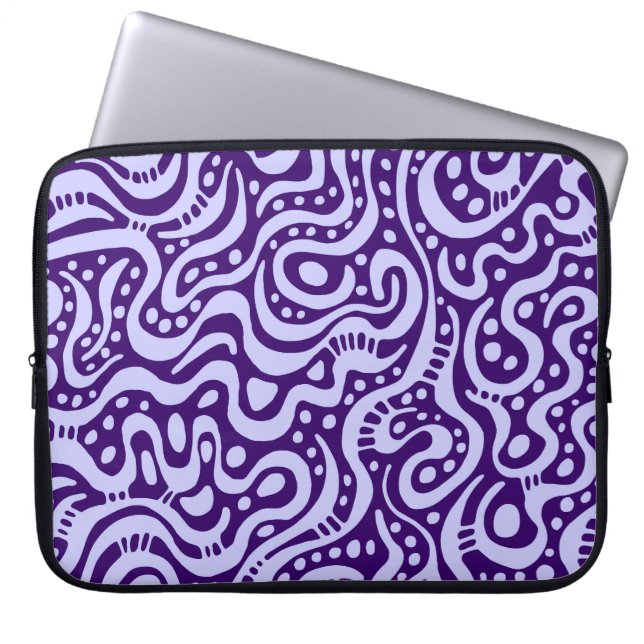 Capa Para Notebook Abstrato 041211 - De pó do azul roxo sobre (Frente)
