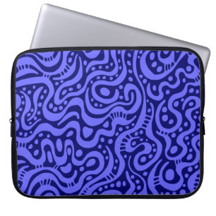 Capa Para Notebook Abstrato 041211 - Elétrico azul no Marinho profund