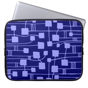 Capa Para Notebook Abstrato 111211 - Pastel Blue no Marinho Dp