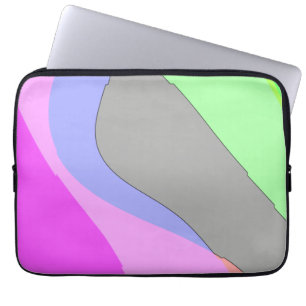 Capa Para Notebook Abstrato 703 - Cor-De-Rosa E Verde