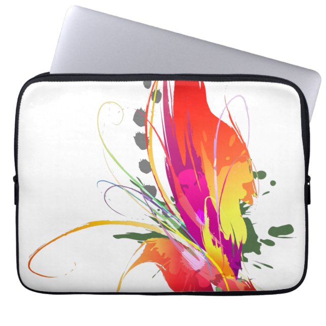 Capa Para Notebook Abstrato Bird of Paradise Paint Splatters (Frente)