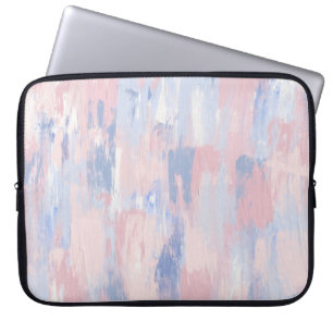 Capa Para Notebook Abstrato Blush e Traços de Tinta Azul