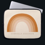 Capa Para Notebook Abstrato Boho 70s Rainbow Terracotta Personalizado<br><div class="desc">Abstrato Boho 70s Rainbow Terracotta Bolsa de laptop Personalizada</div>