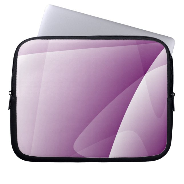 Capa Para Notebook Abstrato, Bolsa de laptop de Neoprene Branco Roxo  (Frente)
