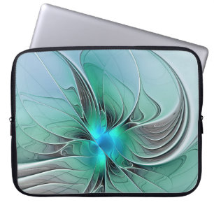 Capa Para Notebook Abstrato com Arte Fractal Azul, Moderna