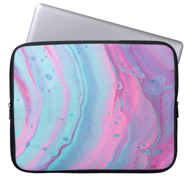 Capa Para Notebook Abstrato, cor-de-rosa e verde (Frente)