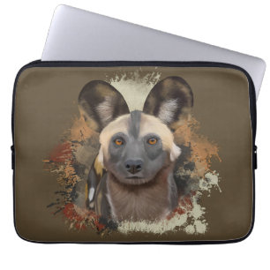 Capa Para Notebook Abstrato de Cão Selvagem Africano