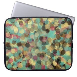 Capa Para Notebook abstrato de círculo azul e verde cor-de-rosa