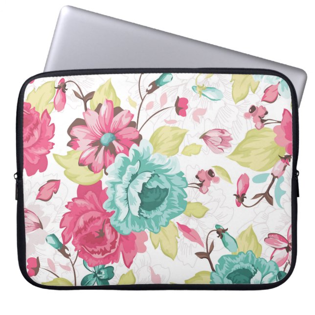 Capa Para Notebook Abstrato de Elegância Floral Sem Olhos. (Frente)