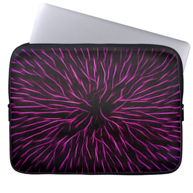 Capa Para Notebook Abstrato de Flor de Fogo Rosa Fundido (Frente)