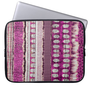 Capa Para Notebook Abstrato de Fronteira Étnica de Fuchsia