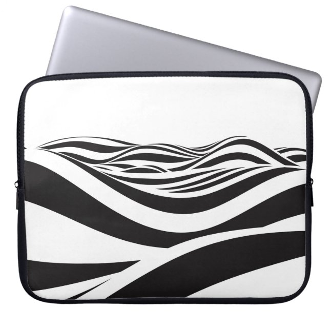 Capa Para Notebook Abstrato de fundo de ondas. ilusão óptica 3D- (Frente)