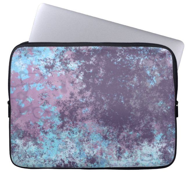 Capa Para Notebook Abstrato de mármore azul, rosa e roxo (Frente)