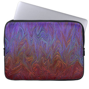 Capa Para Notebook abstrato de "Neural Firestorm" - Azul Vermelho