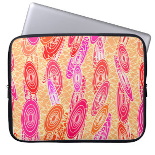 Capa Para Notebook abstrato de "Vinyl Jazz" - laranja, fúcsia, rosa