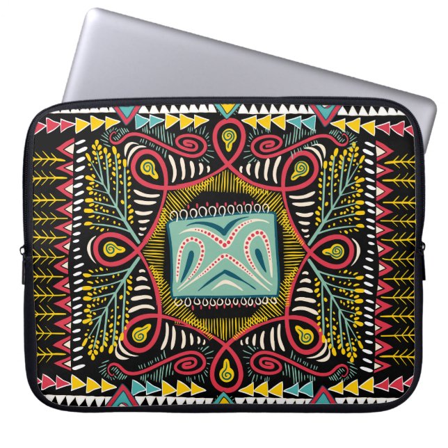 Capa Para Notebook Abstrato: design de bolso quadrado. (Frente)