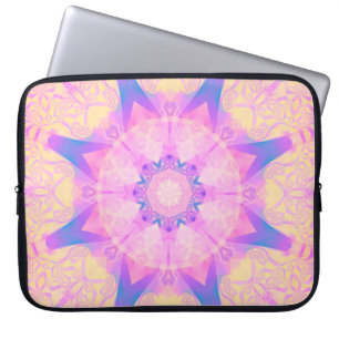Capa Para Notebook Abstrato digital. Flor brilhante. Bea