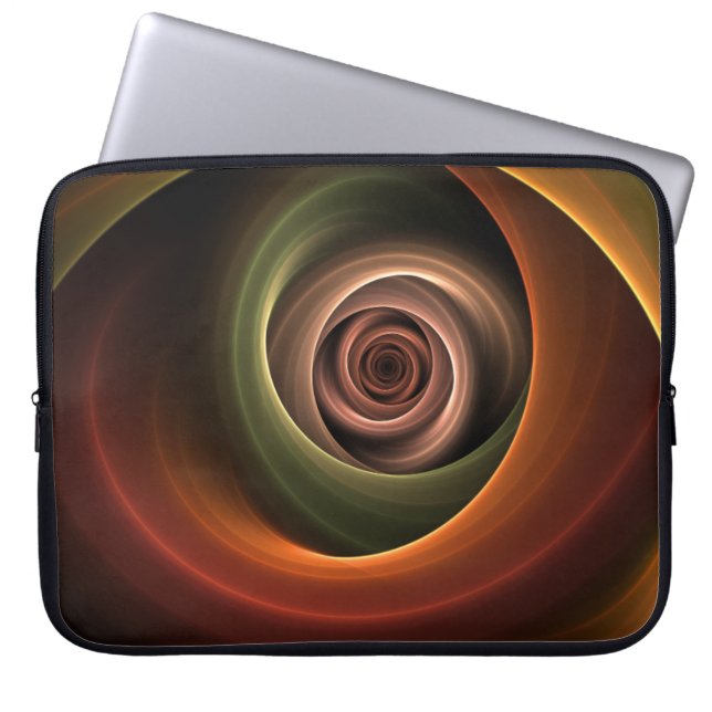 Capa Para Notebook abstrato espiral 3D Cores quentes quentes Arte Fra (Frente)