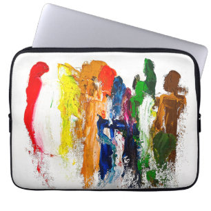 Capa Para Notebook Abstrato Expressão de figuras humanas em movimento
