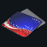 Capa Para Notebook Abstrato Flag Monograma 2<br><div class="desc">Legal bandeira abstrato-americana em branco vermelho e azul. Estrelas e faixas. Monograma personalizável.</div>