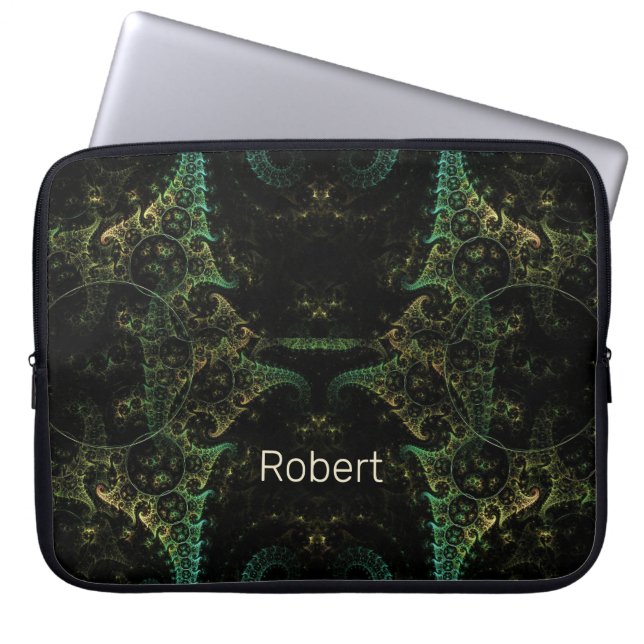 Capa Para Notebook Abstrato Fractal Monograma (Frente)