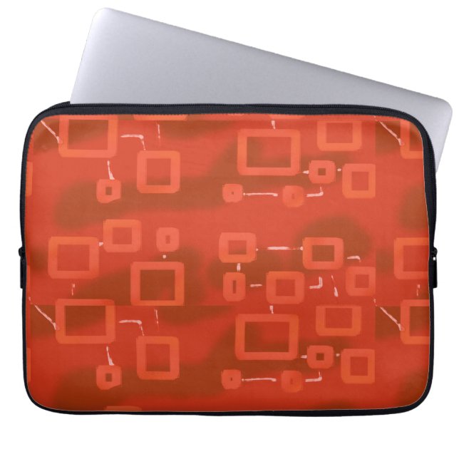 Capa Para Notebook Abstrato Geométrico Caprichoso Vermelho (Frente)
