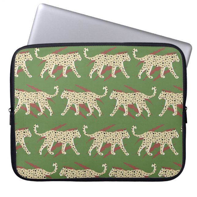 Capa Para Notebook Abstrato Leopardo-Leopardo-Desenho-Mão com Sk Anim (Frente)