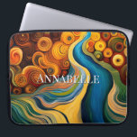 Capa Para Notebook Abstrato Modern Art Color Swirls<br><div class="desc">Esta design abstrato de arte moderna é atraente para os olhos e faz uma declaração verdadeira com as suas cores e texturas ricas e joias. Vivo e atordoante. Adicione um nome para personalizá-lo. Criado pela imprensa simplesmente de farmácia.</div>