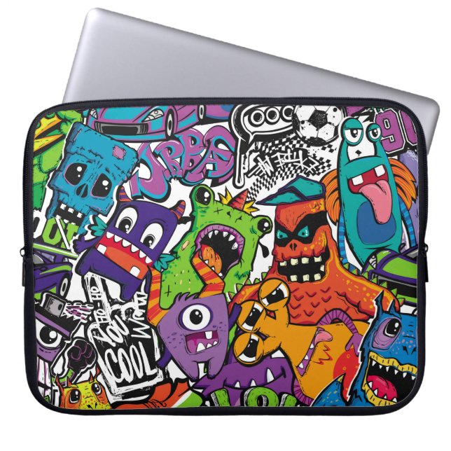 Capa Para Notebook Abstrato monstros histórias em quadrinhos sem cost (Frente)