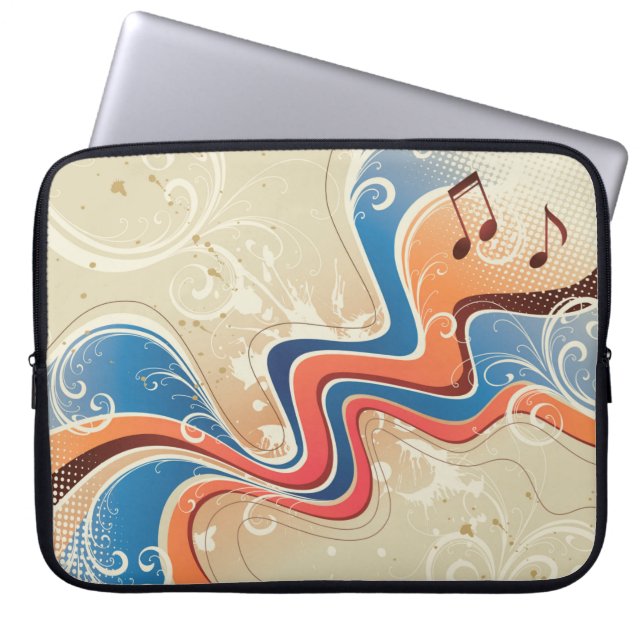 Capa Para Notebook Abstrato Music Background Bolsa de laptop (Frente)