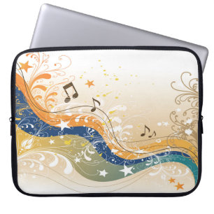 Capa Para Notebook Abstrato Music Background Bolsa de laptop