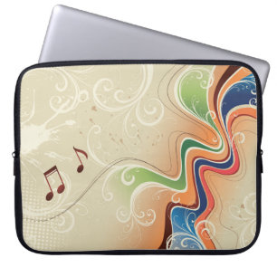 Capa Para Notebook Abstrato Music Background Bolsa de laptop