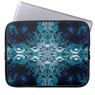 Capa Para Notebook Abstrato no azul e cerceta. Algumas bordas macias
