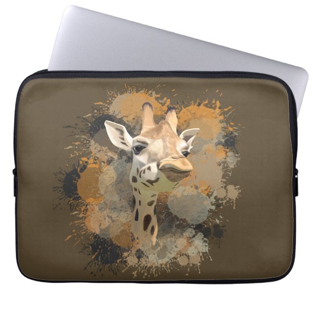 Capa Para Notebook Abstrato Paint Splatter da African Willife Giraffe (Frente)