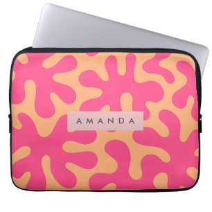 Capa Para Notebook Abstrato Personalizado de Coral e Pêssego Vibrante