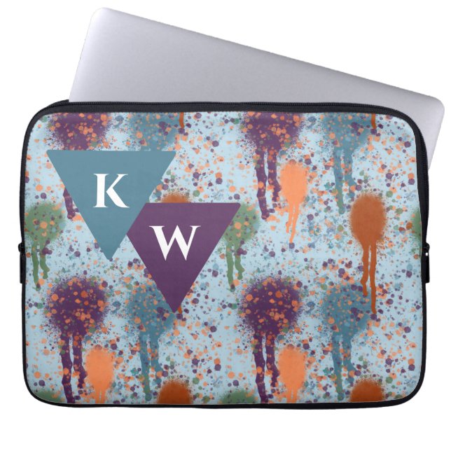Capa Para Notebook Abstrato pinta esplendora moderna Monograma (Frente)