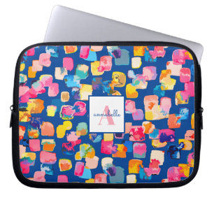 Capa Para Notebook Abstrato Pintado Monograma - Personalizado