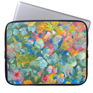 Capa Para Notebook Abstrato ponto esfregaço curso de pincel em acríli