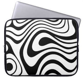 Capa Para Notebook Abstrato Preto e Branco Estilo Mármore