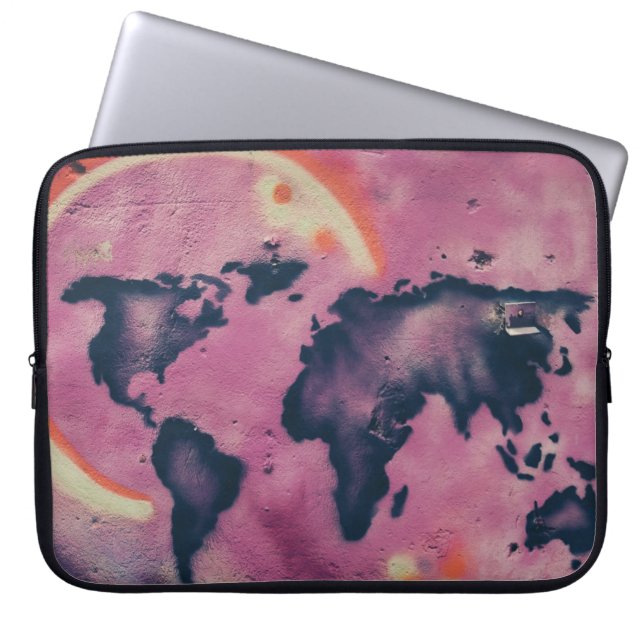 Capa Para Notebook Abstrato preto e rosa (Frente)