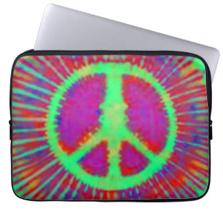 Capa Para Notebook Abstrato Psicodélico - Sinal de Paz Tie-Dye