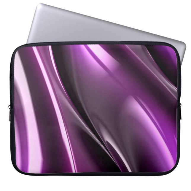 Capa Para Notebook Abstrato Purple Black Neoprene Bolsa de laptop 15' (Frente)