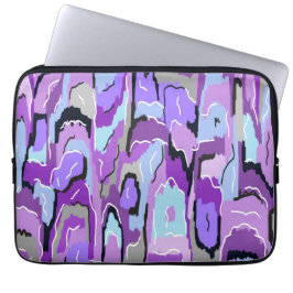 Capa Para Notebook Abstrato púrpura com realces azuis e pretos