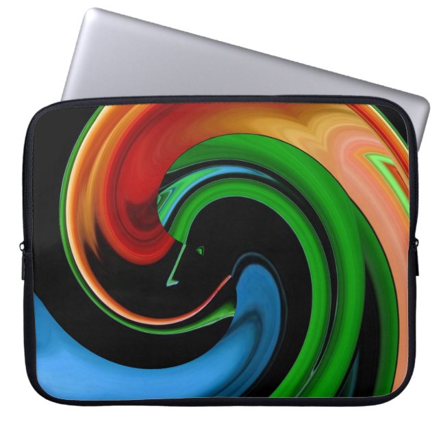 Capa Para Notebook Abstrato Rainbow Cartoon Face Bolsa de laptop (Frente)
