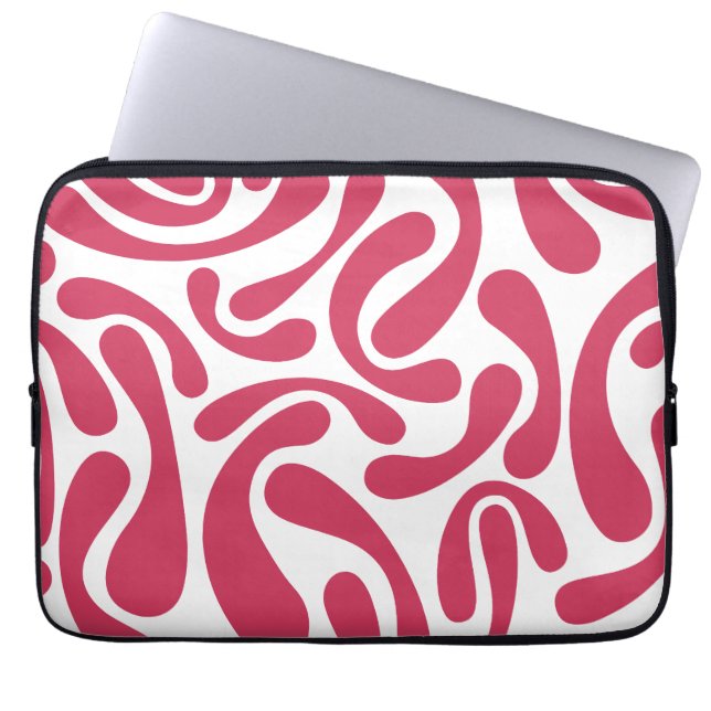 Capa Para Notebook Abstrato rosa e branco minimalista  (Frente)