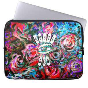 Capa Para Notebook Abstrato rosas em vermelho e mini laptop HP em tur