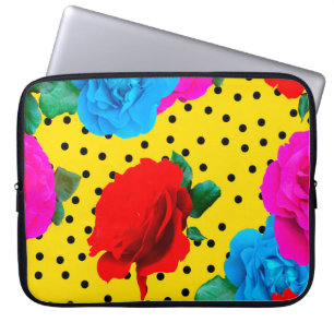 Capa Para Notebook Abstrato Rosas Reais Coloridos e Folhas Metálicas