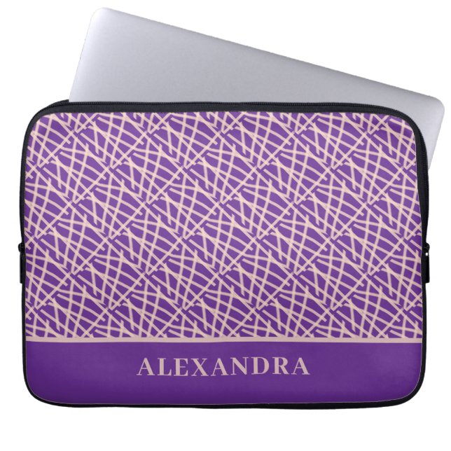 Capa Para Notebook Abstrato Roxo Elegante (Frente)